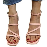 Puawkoer sandale čipke prozračne potpetice Ženske cipele na prstoplovni toe-gungice Ležerne modne ženske
