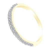 0. Carat Okrugli oblik bijeli prirodni dijamant polučvrsti vječni prsten za vjenčanje 18K čvrsta žuto