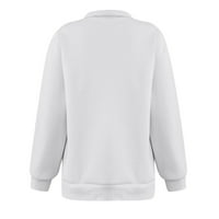 Kiplyki Fall Dukserirt za žensko čišćenje boja Zip lapel džemper s dugim rukavima
