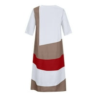 Duga maxi haljina za žensko čišćenje patchwork colorblock plaža V izrez za regrutorica odjeća retro