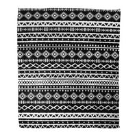 Bacanje pokrivača toplo ugodno ispis Flannel Sažetak Etničko Boho Aztec Tribal Vintage Crna Udobna mekana