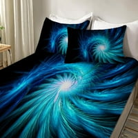 Opremljen set lima Luksuzni posteljinski set 3D plavi dizajn dizajna posteljina kućna prekrivača posteljina Poklopac, pun