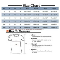 Sksloeg majice za žene Trendy skice tiskane majice kratkih rukava na vrhu gumba Uzvišete ležerne košulje