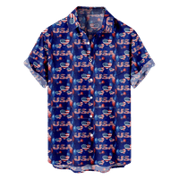 4. jula muška havajska majica USA Nacionalna zastava košulja košulja ovratnik plus veličina dnevna odjeća s kratkim rukavima Odjeća Odjeća Basic Streetwear