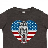 Inktastični prostor za astronaut Travel Američki zastava za zaštitu srca Dječak mališana majica ili