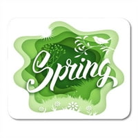 Ptice Green Time Rezervirajte stil stila sa Word Spring i Springtime Prekrasna kaligrafija MousePad