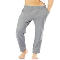 Luxplum mens pidžama hlače elastični struk pj dna ravno noga za spavanje ležerne hlače Ljetna pant siva