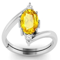 Mom Poklon žuti safir pukhraj Gemstone Starling srebrna angažman ručno rađeni prsten za valentinovo poklon rujanskog rođenja poklon prsten