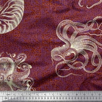 Soimoi pamučna kambrska tkanina životinja kožna koža, školjka i hobotnica ocean za ispis tkanine sa
