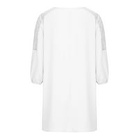 Haljina s dugim rukavima za žene Modni preklop V-izrez Maxi haljina čipke Duljine ramena