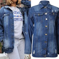 Ženske vintage rever spustite džep s dugim rukavima s dugim rukavima midi traper košulja Jean jakna