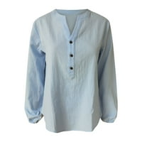 Ketyyh-CHN dukseri za žene plus veličine tuničkih vrhova za žene Business Casual majice Plava, 3xl