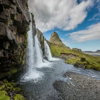 Kirkjufellsfoss slapovi, Grundarfjordur, poluotok Snaefellsnes, Island Poster Print