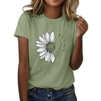 Wendunide T majice za žene Ženska suncokret Ljetna majica plus veličina labava bluza vrhova djevojka