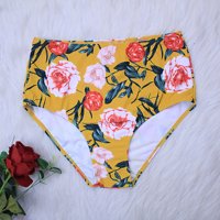 Finelylove skromni kupaći kostimi za žene podstavljene sportske grudske stil bikini Yellow M