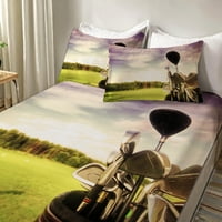 Posteljina set Moderni krevet Poklopac 3D postavljen list za travnjak Pokrivena šarena soba posteljina