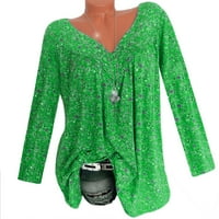 BDFZL ženske plus veličina dugih rukava o izrez košulje Ležerne prilike pulover Duks jesen bluza Labavi vrhovi D-Green XL