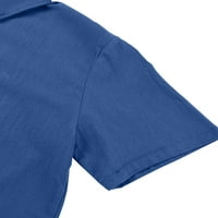 Cilcicy pamučna posteljina ravna odjeća rever kratkih rukava majice