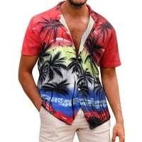 ZODGGGU SODED MENS Havajski T Majice Trenutna cvjetna ljetna bluza za plažu Na vrhu Ležerne prilike
