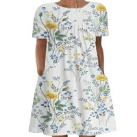 Sanviglor Dame Ljeto suđene mreže Crw Crw majica Tunic Midi haljine Jednostavni kaftan # 10