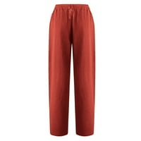 Hesxuno Žene Ležerne prilike, tasteri džepa u boji Elastični struk Udobne ravne hlače
