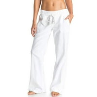 Ženske Y2K hlače Ležerne prilike za kockice na plaži na plaži sa džepovima sa džepovima široke pantalone