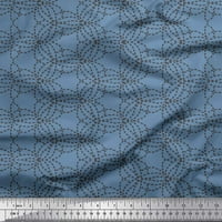 Soimoi Blue Rayon Crepe tkanina četkica za stomak Sažetak Ispis tkanina od dvorišta široko