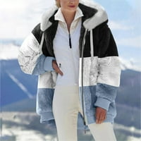 HomenesGenics Plus Veličina padavina Moda Žene Toplo FAU kaput jakna Zimski patentni patentni rukav gornji odjeća