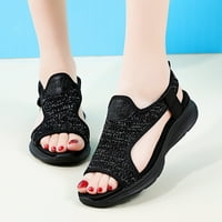 Ženske dame modne casual čvrste platforme otvorenih noktiju Sandale cipele na plaži Crne 6.14884