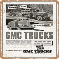 Metalni znak - GMC kamioni Vintage ad - Vintage Rusty Look