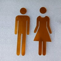 Par samoljepljivi akrilni muškarci i žena WC-ov natpis za vrata Naljepnica za potpise