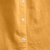 Jednostavna dama osnovna uredska košulja Žene pamučno posteljina Ležerne prilike pune dugih rukava bluza