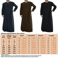Prednjeg swalk muns thobe muslimanska molitva rub dugih rukava, majice kaftane majice majica majica smeđa l