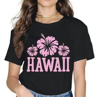 Žene Ljetne majice Pink Hawaii Pismom tiskani Tee Casual majica kratkih rukava okrugli vrat