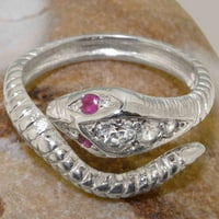 Britanci napravio 9k bijelo zlato Real Pravinski dijamant i rubni ženski prsten - Veličine Opcije -