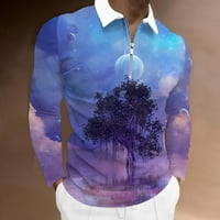 Muške majice - bluza Polo košulje COLLARED CALJENI DUGO DRUGI DRUŠTVA, za proljeće Jesen Purple XL