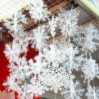 Božićni bijeli pahuljići ukrasi plastični sjajni pahuljice ukrase