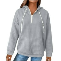 Ženske dukseve Ležerne prilike s dugim rukavima pulover na vrhu pulover na vrhu dukserice sa džepom