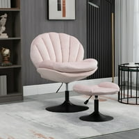 Zora Whispect okretna stolica za stalak za dnevnu sobu sa otomanom, podesivom visinom sjedala TV stolica, ružičasta