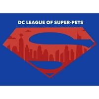 Muška DC liga super-kućnih ljubimaca Skyline Superman Crest Grafički tee Royal Plava Velika