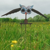Cuhas Flapping Metal Brown Sive Owl dvorište za ljuljanje WIND-gig vrtna umjetnost