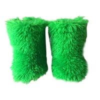 Bellella Women MID CALF čizme plišane zimske tople cipele krznene nejasne snežne čizme lagane casual unutarnje vanjske trave zelene 5