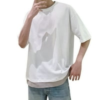 Muško ljeto Čvrsto povremene popularnoj majici Plus size polu-rukave bluza od majica bijela m