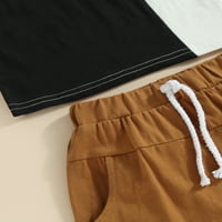 TODDLER Baby Boys Ljetni kontrastni hladnjaci Dječaci kratkih rukava džepne majice Tors + Hraštači postavljeni povremena odjeća 6m-4T