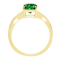 1.75ct zračenje zelene simulirane smaragd 18K žute zlatne obljetnice za angažman prsten veličine 10.5