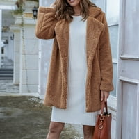 Ketyyh-Chn Women Winter Parka kaput zimske žene Business Solid Fals Fashion Cardigan Khaki, XL