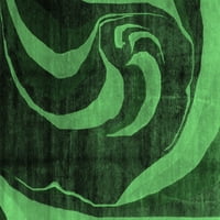 Ahgly Company Indoreni pravokutnik Sažetak Smaragdno zelene moderne prostirke, 4 '6 '
