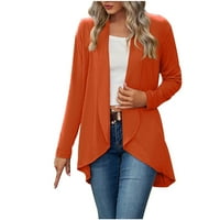 Ženski kardiganci modni kardigan s dugim rukavima, labav kardigan vrhunska jakna narančasta munđa