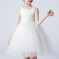 TOSMY Solid Color Ljeto Novo bez rukava za kraljevske mreže za šivanje djevojčica odjeća modna haljina za princeze