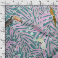 Onuone pamučni dres talene zelene tkanine Tropske ptice sa palmima od lišća prekrivajućih zaliha Ispiši šivanje tkanine sa dvorištem širom